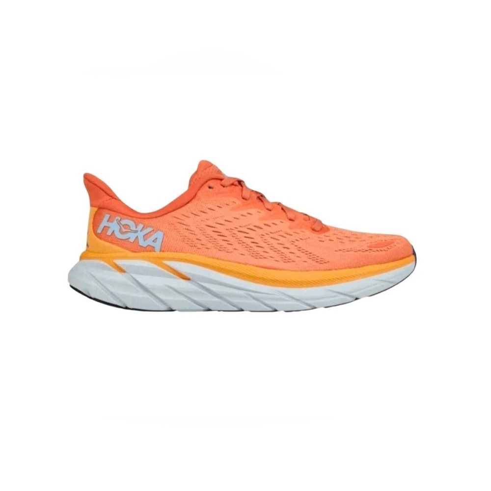 Hoka One One Womens Clifton 8 Sun Baked Running Shoes Sneakers Size 8B